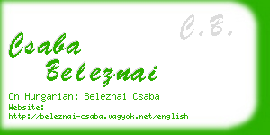 csaba beleznai business card